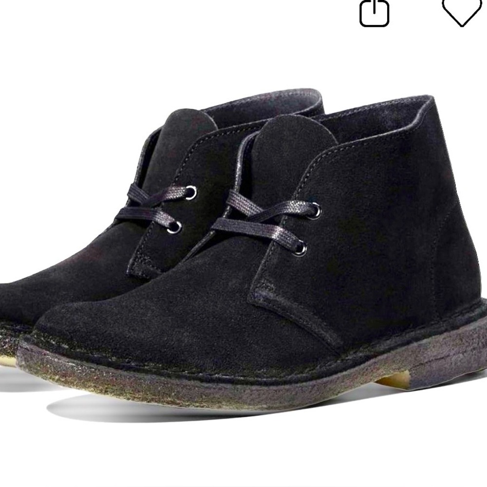 Clarks Black Suede Ankle Desert Booties